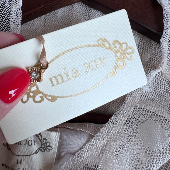 JOYFOLIE Mia Joy Girls Dress Gracie Ecru 14 NEW tiered Sheer Cottagecore Fairy - Picture 5 of 12